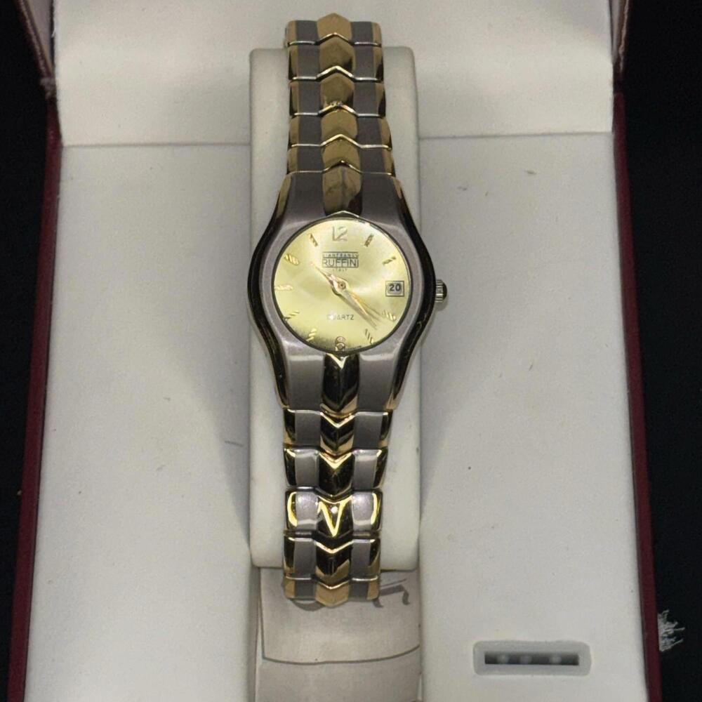 vintage Gianfranco Ruffini two-tone quartz wristwatch - Picture 2 of 8